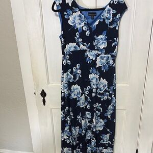 Sag Harbor Navy and Light Blue Floral Maxi Dress